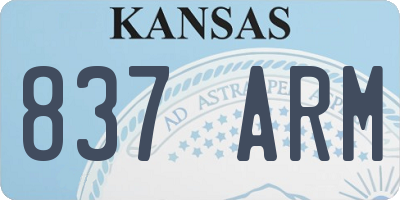 KS license plate 837ARM