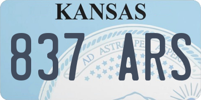 KS license plate 837ARS