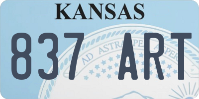 KS license plate 837ART
