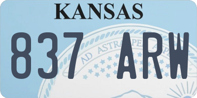 KS license plate 837ARW