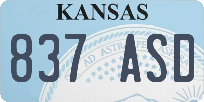 KS license plate 837ASD