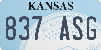 KS license plate 837ASG