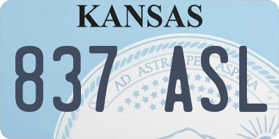 KS license plate 837ASL