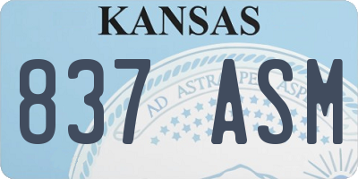 KS license plate 837ASM