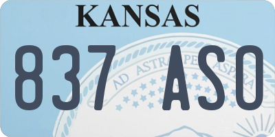 KS license plate 837ASO