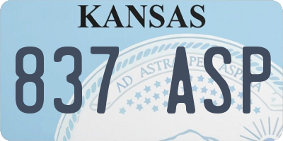 KS license plate 837ASP