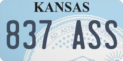 KS license plate 837ASS