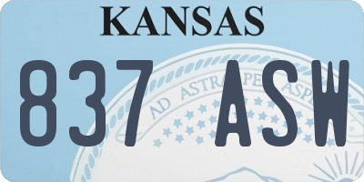 KS license plate 837ASW