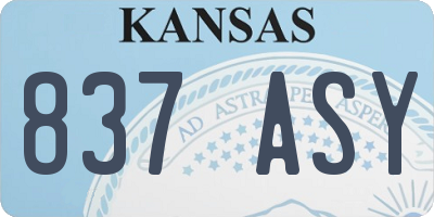 KS license plate 837ASY