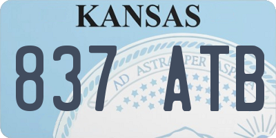 KS license plate 837ATB