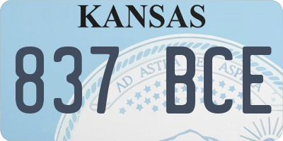 KS license plate 837BCE