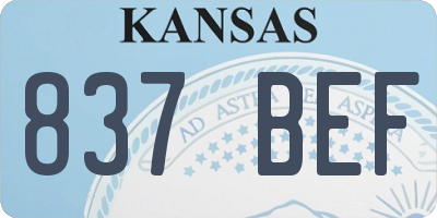 KS license plate 837BEF