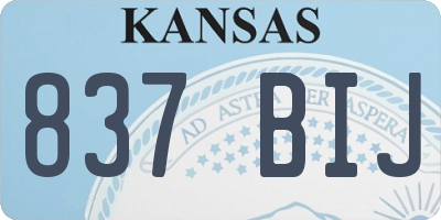 KS license plate 837BIJ