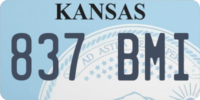 KS license plate 837BMI