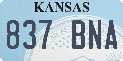 KS license plate 837BNA
