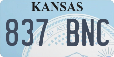 KS license plate 837BNC