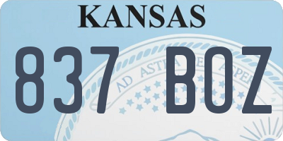 KS license plate 837BOZ