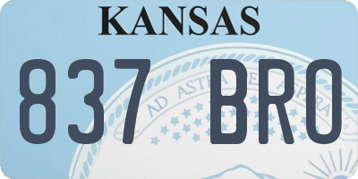 KS license plate 837BRO