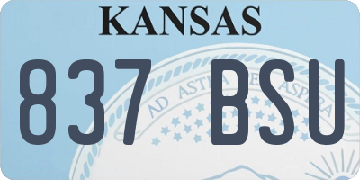 KS license plate 837BSU