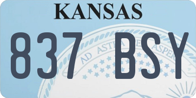 KS license plate 837BSY
