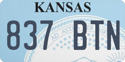 KS license plate 837BTN