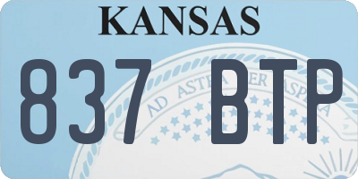 KS license plate 837BTP