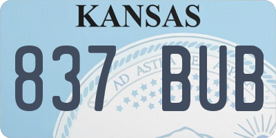 KS license plate 837BUB