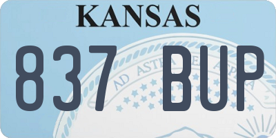 KS license plate 837BUP