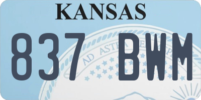 KS license plate 837BWM
