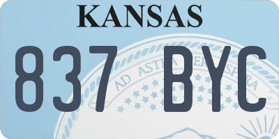 KS license plate 837BYC