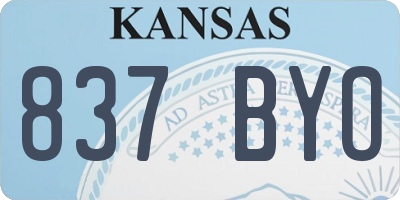 KS license plate 837BYO