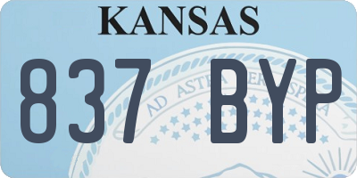 KS license plate 837BYP