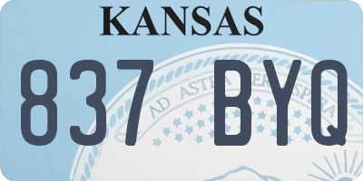 KS license plate 837BYQ