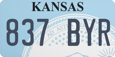 KS license plate 837BYR