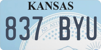 KS license plate 837BYU