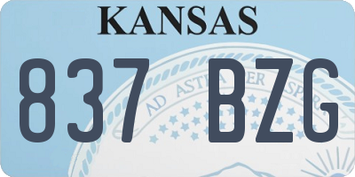 KS license plate 837BZG