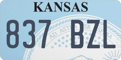 KS license plate 837BZL