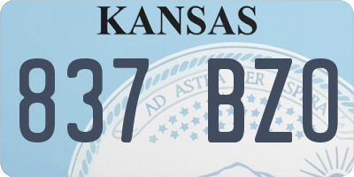 KS license plate 837BZO