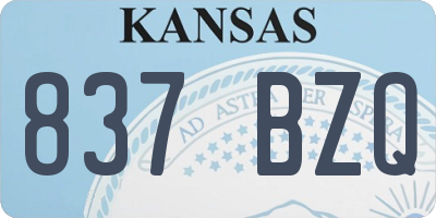 KS license plate 837BZQ