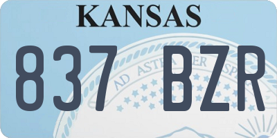 KS license plate 837BZR