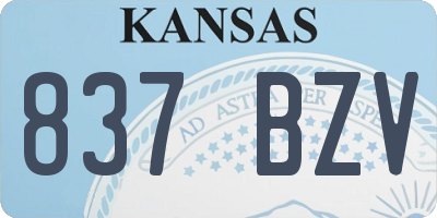 KS license plate 837BZV