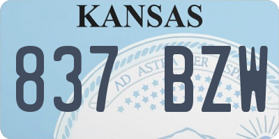 KS license plate 837BZW
