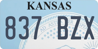 KS license plate 837BZX