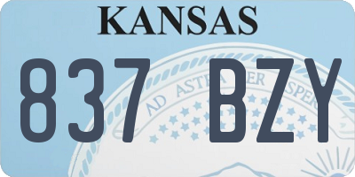 KS license plate 837BZY