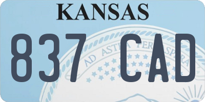 KS license plate 837CAD