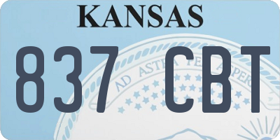 KS license plate 837CBT
