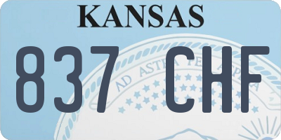KS license plate 837CHF