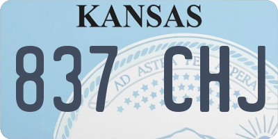 KS license plate 837CHJ