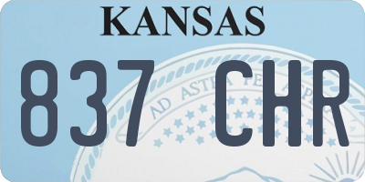 KS license plate 837CHR