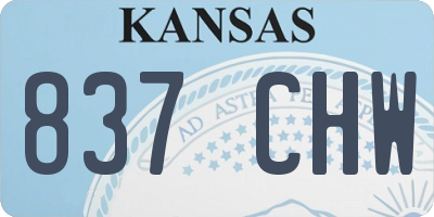 KS license plate 837CHW